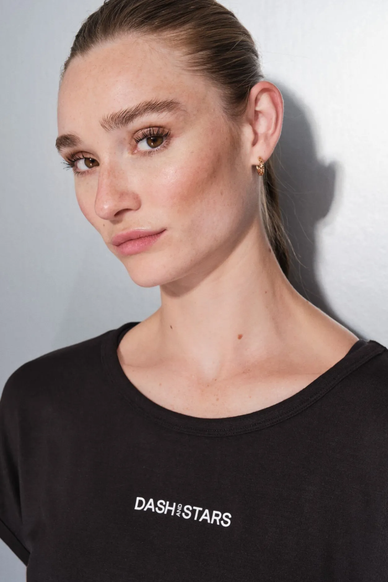 Dash and Stars Camiseta tejido extra suave negra negro Best