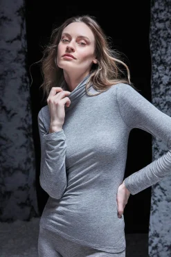 Gisela Camiseta termal cuello alto gris