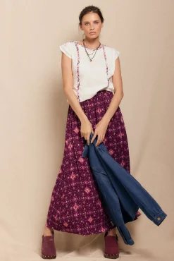 Slowlove Camiseta trenza fruncida Marfil Sale