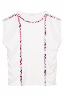 Slowlove Camiseta trenza fruncida Marfil Sale