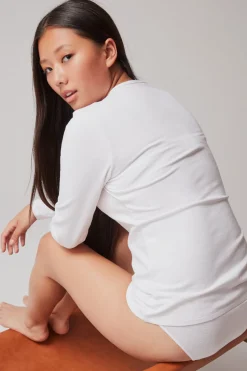 Gisela Camiseta térmica escote pico blanco Hot