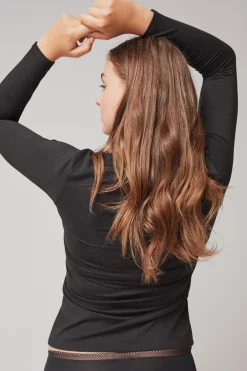 Gisela Camiseta térmica escote pico negro Outlet