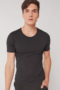 Gisela Camiseta térmica hombre manga corta negro Sale