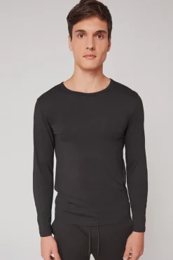 Gisela Camiseta térmica manga larga hombre negro
