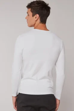 Gisela Camiseta térmica manga larga hombre blanco Clearance