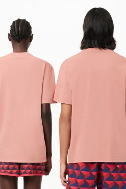 Lacoste Camiseta unisex de algodón natural teñido Rosa