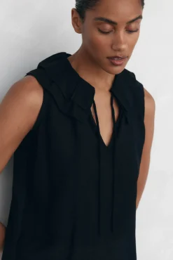 Pedro del Hierro Camiseta volantitos Negro Clearance