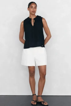 Pedro del Hierro Camiseta volantitos Negro Clearance