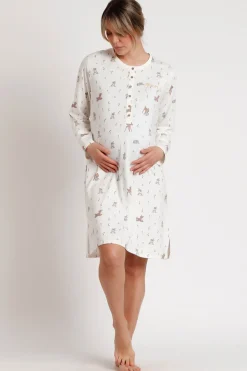 Admas Camisón premamá manga larga Bambi beige Best