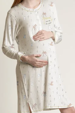 Admas Camisón premamá manga larga Bambi beige Best