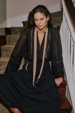 Hoss Intropia Candice. Blusa romántica Negro Outlet