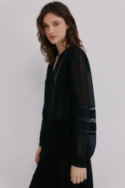 Hoss Intropia Candice. Blusa romántica Negro Outlet