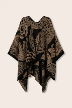 Vilanova Capa Bufanda Paisley negro Clearance