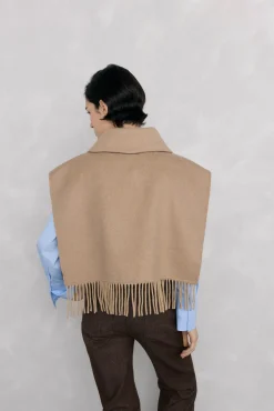 Pedro del Hierro Capa midi flecos Beige Discount