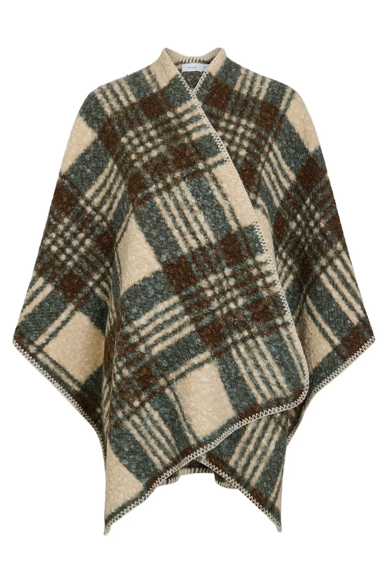Vila Capa poncho de cuadros Multicolor Discount