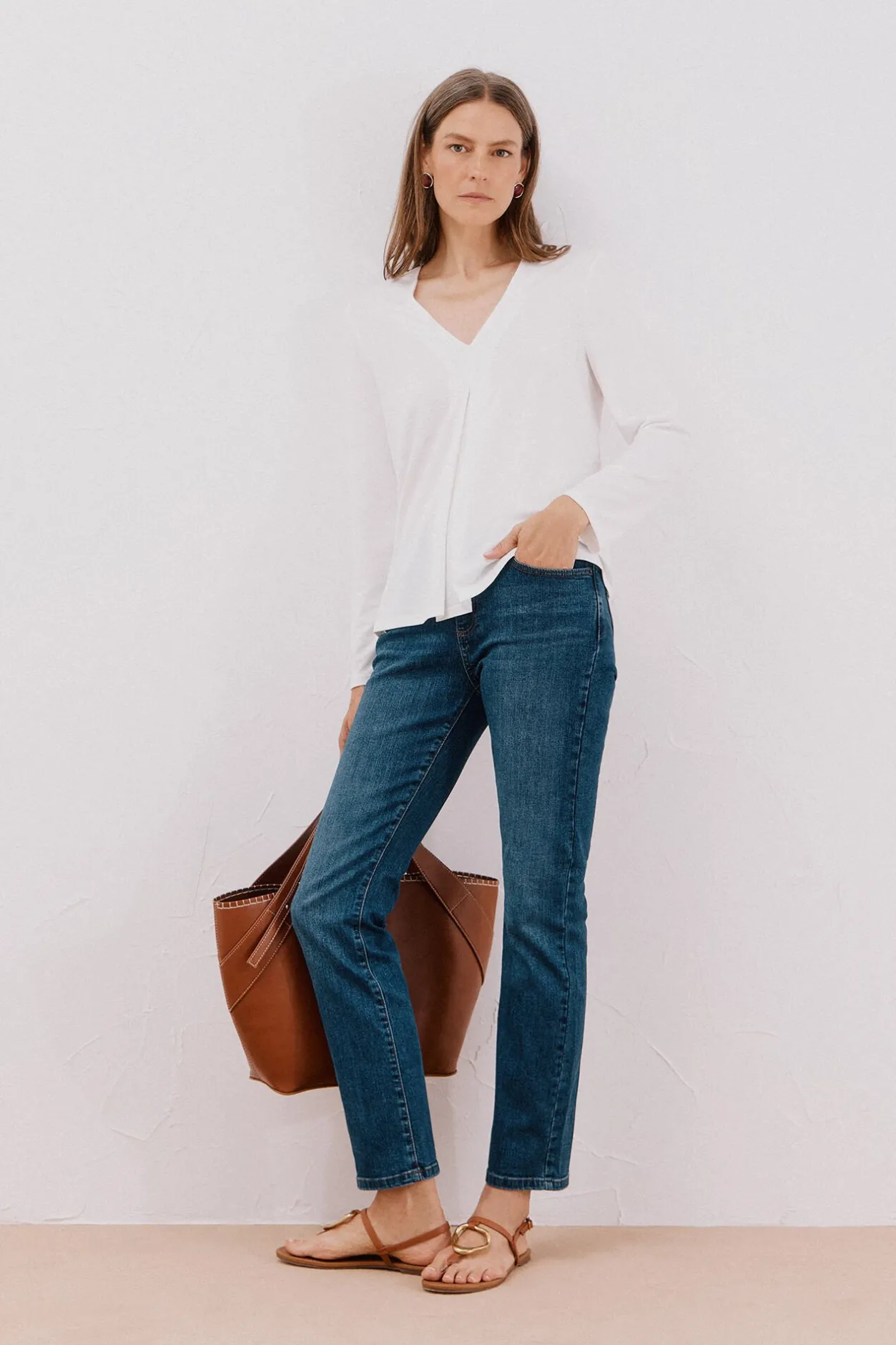 Cortefiel Capazo pespuntes Marrón Clearance