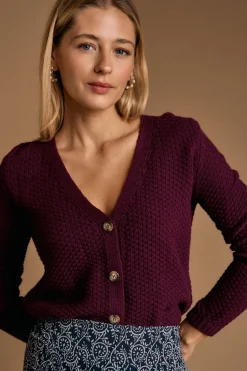 Polín Et Moi Cardigan berenjena Gimone Vino Clearance