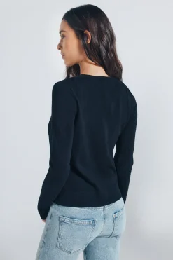 Springfield Cardigan botones cuello redondo viscosa negro Discount