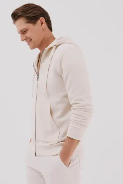 Cortefiel Cardigan con capucha Marfil Discount