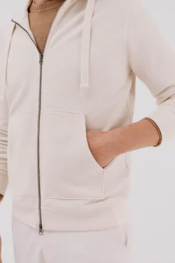 Cortefiel Cardigan con capucha Marfil Discount