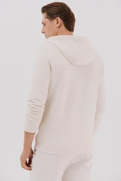 Cortefiel Cardigan con capucha Marfil Discount