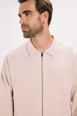 Jack & Jones Cardigan de punto cremallera Beige Outlet