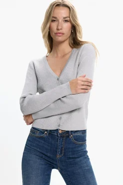 Vero Moda Cardigan detalles lúrex Gris Discount