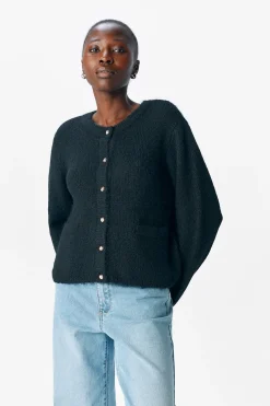 Object Cardigan lana cuello redondo Negro Clearance