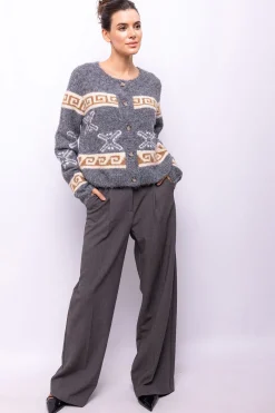 Object Cardigan lana estampado Gris Best