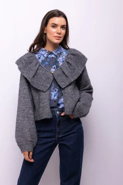 Object Cardigan lana y alpaca Gris Sale