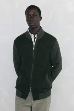 Pedro del Hierro Cardigan premium navideño algodón cierre cremallera Verde New
