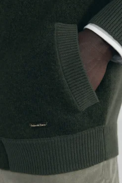 Pedro del Hierro Cardigan premium navideño algodón cierre cremallera Verde New