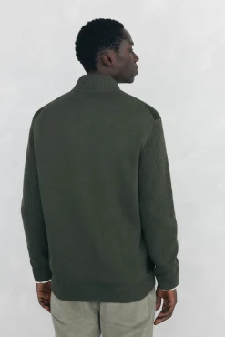 Pedro del Hierro Cardigan premium navideño algodón cierre cremallera Verde New