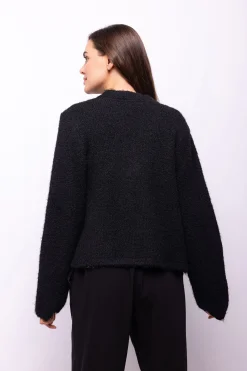 Object Cardigan punto con lazos Negro Online