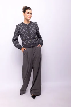 Object Cardigan punto rombos Gris oscuro Clearance