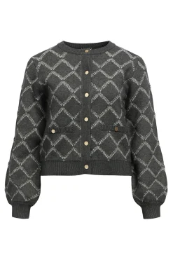 Object Cardigan punto rombos Gris oscuro Clearance