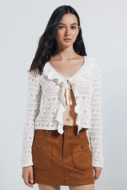 Springfield Cardigan volantes blanco Best