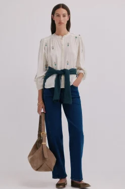 Hoss Intropia Carine. Blusa bordada Marfil Best