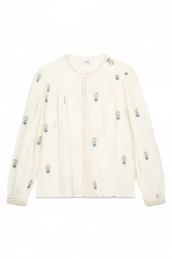 Hoss Intropia Carine. Blusa bordada Marfil Best