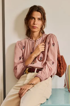 Hoss Intropia Carine. Blusa bordada Rosa