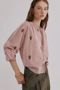 Hoss Intropia Carine. Blusa bordada Rosa