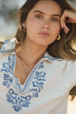 Hoss Intropia Carla. Blusa bordada Marfil Online