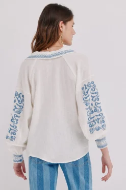 Hoss Intropia Carla. Blusa bordada Marfil Online