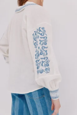 Hoss Intropia Carla. Blusa bordada Marfil Online