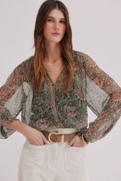 Hoss Intropia Carolina. Blusa estampada Kaki Hot