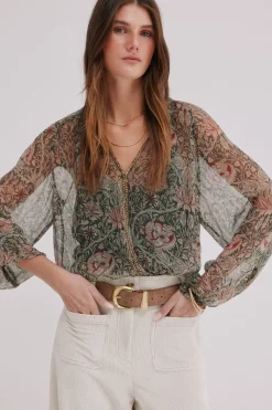 Hoss Intropia Carolina. Blusa estampada Kaki Hot