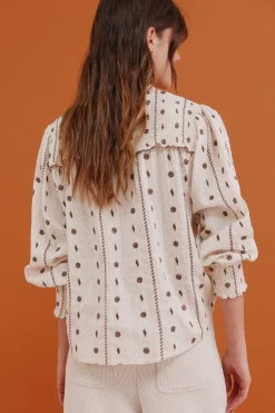 Hoss Intropia Catalina. Blusa con canesú Blanco Clearance