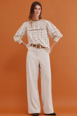 Hoss Intropia Catalina. Blusa con canesú Blanco Clearance