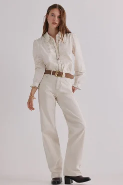 Hoss Intropia Catalina. Blusa romántica Marfil Sale