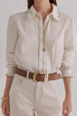 Hoss Intropia Catalina. Blusa romántica Marfil Sale